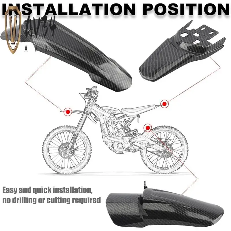 

AV34-Front Rear Wheel Mudguards Fender Set For Surron Light Bee S/X Segway X260 X160 Electric Dirt Bike Parts