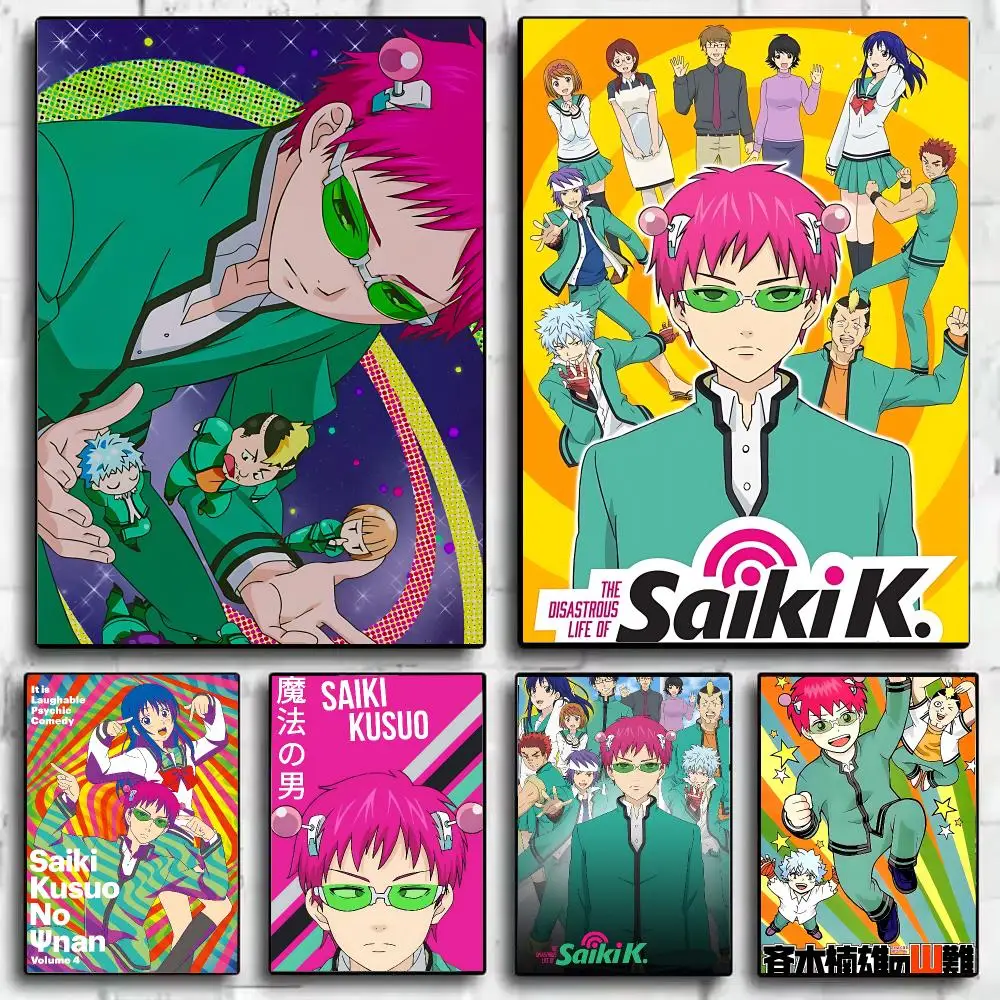 Funny Anime S-Saiki K Poster HD Wall Art Print for Bedroom Living Room Office Bar Modern Aesthetic Home Decor