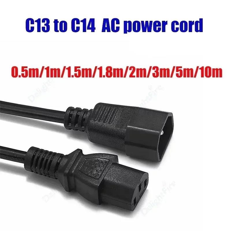 

Кабель питания переменного тока IEC 320 C13 к C14, удлинитель переменного тока 0,5–10 м для настольного ПК, компьютера, DJ, студийного освещения, UPS PDU