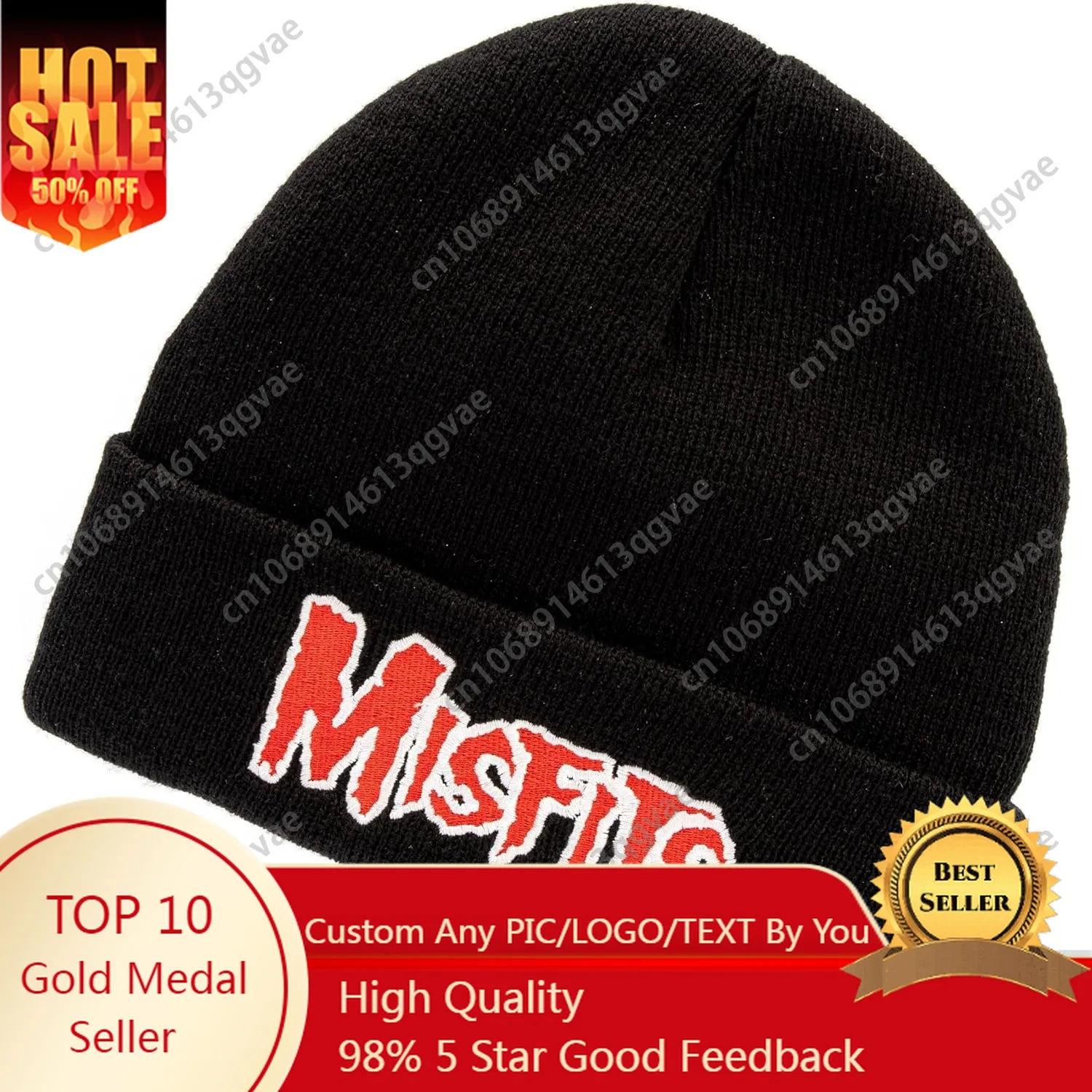 

Misfits Beanie Unisex Men Women Black Knitted Woolly Punk Band Hat
