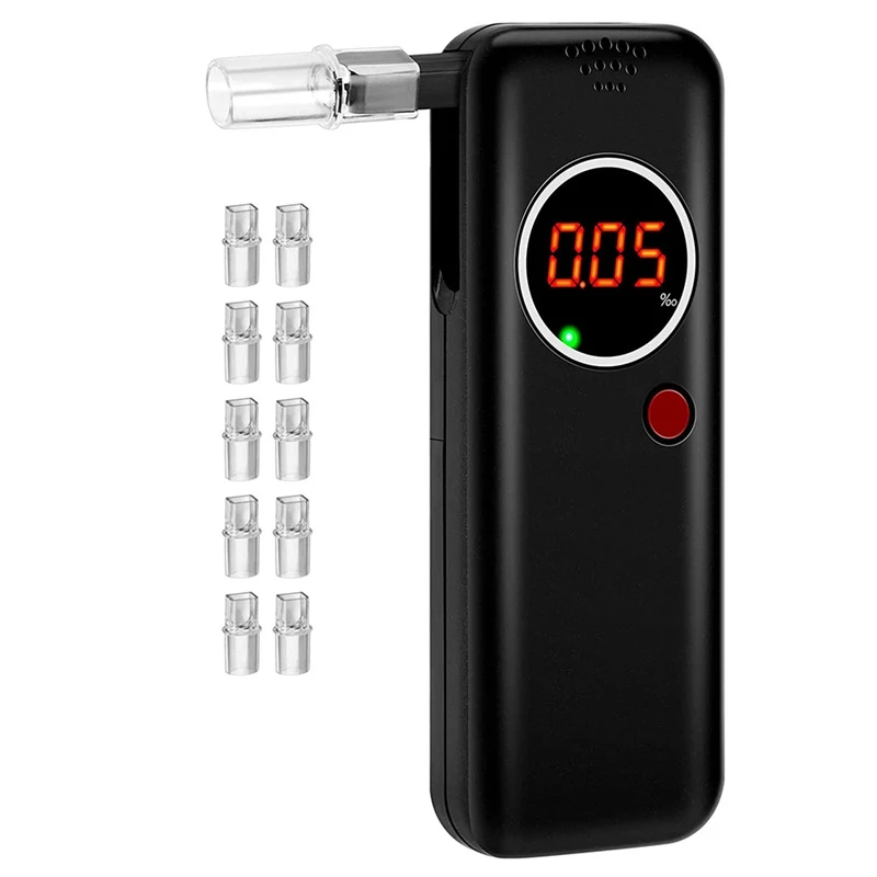 DCBreathalyzer Portable avec 10 Embouchures, Affichage Numérique, Précision de la Qualité