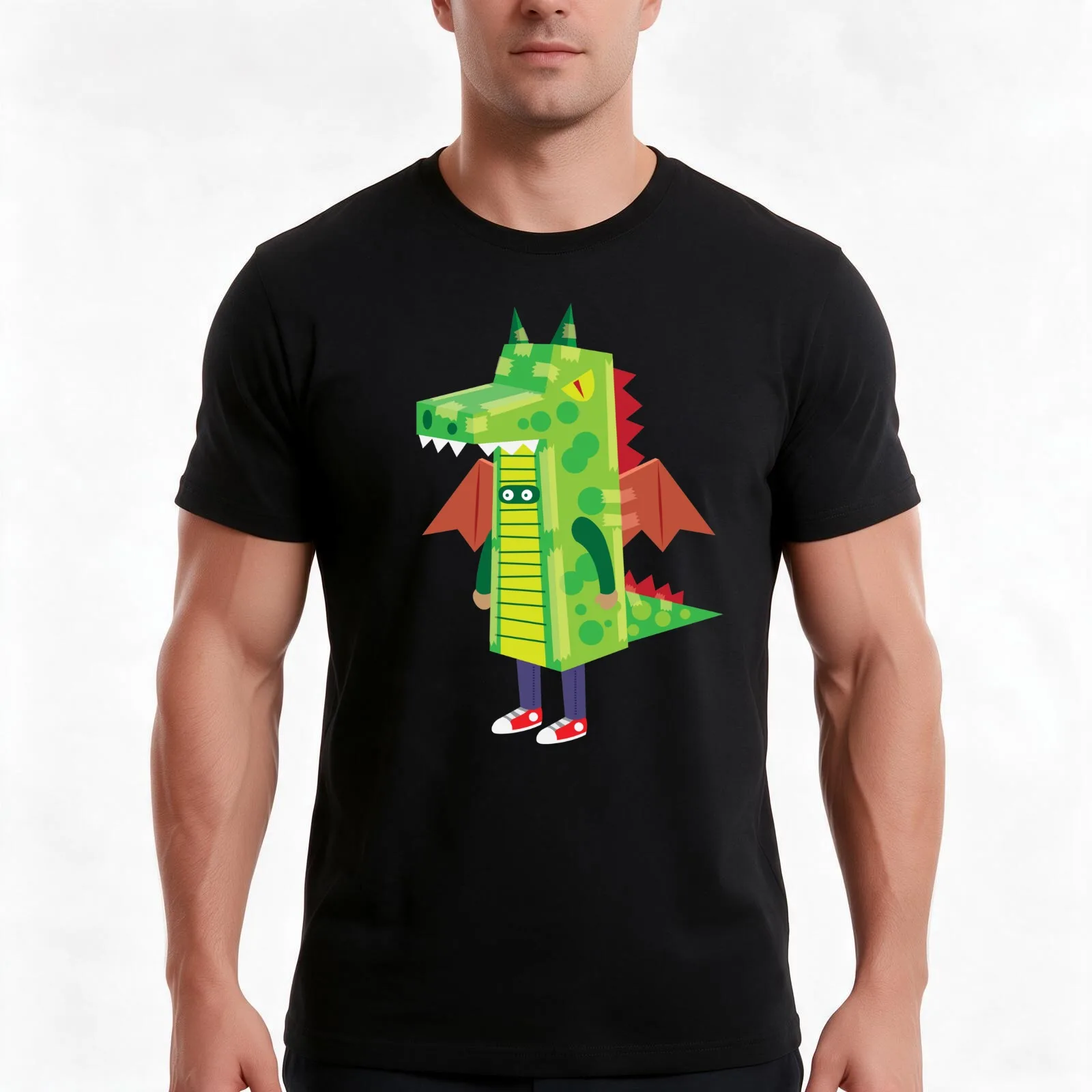 I'm a Dragon T-Shirt, Summer Casual Cotton Tee, Oversized Streetwear Tops, Vintage Graphic Print, Loose Fit Short Sleeve