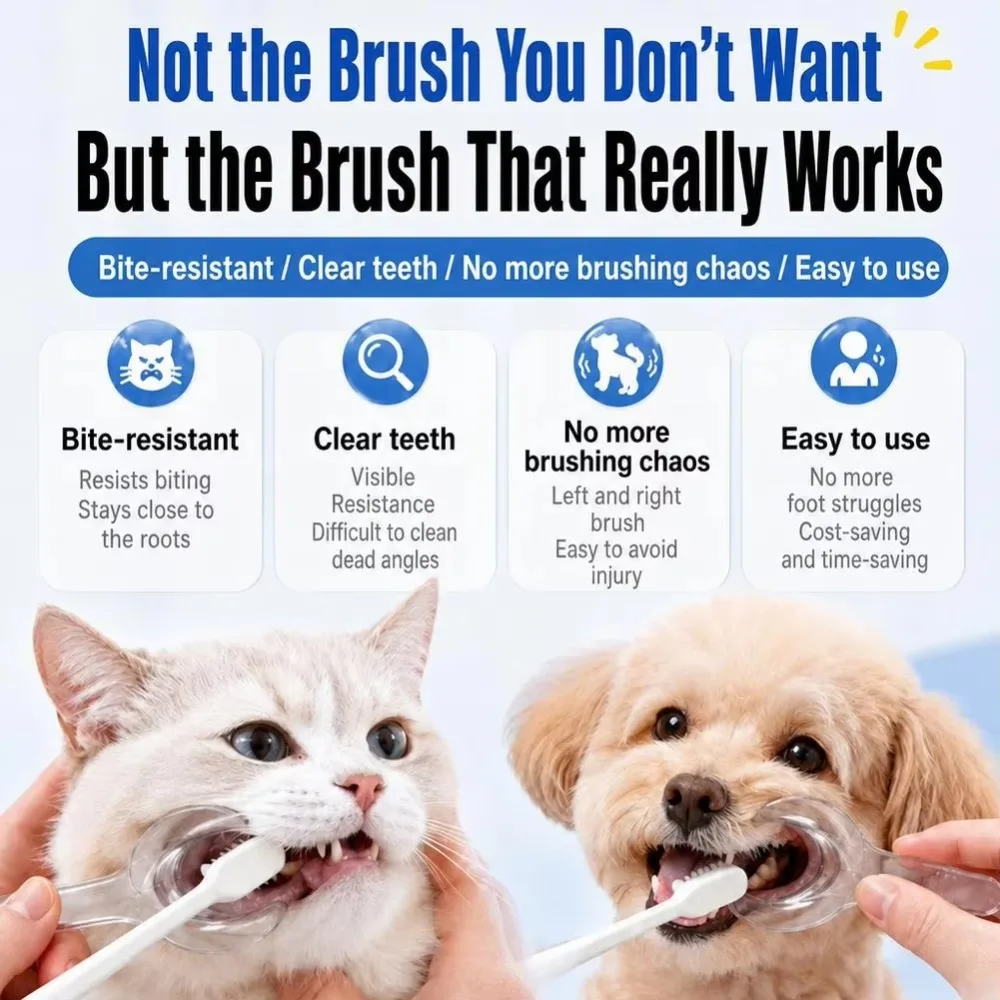 Pet Toothbrush Helper Cat Dog Oral Care Aid Mouth Opener Teeth Cleaning Mouth Prop Tool Eco Friendly Durable Pet Supplies