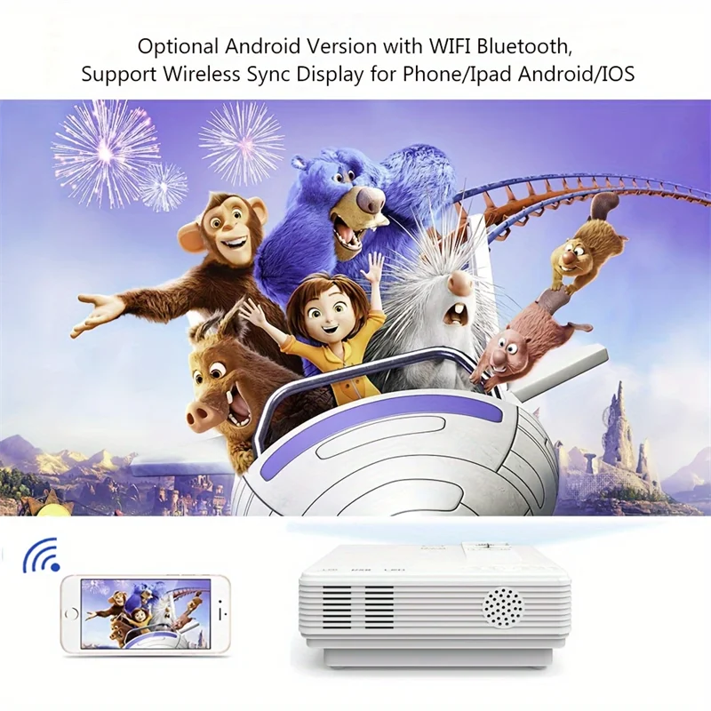 TAIDU Portable LED Projector 4k 1920*1080P HD Resolution Intelligent Control 5G WiFi BT5.0 Home Theater Outdoor Movie Projector