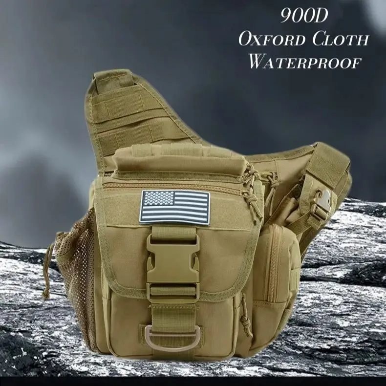 

Большая седельная сумка, уличная тактическая поясная сумка, мужская велосипедная сумка для фотоаппарата, сумка через плечо на одно плечо, водонепроницаемая сумка-оксфорд