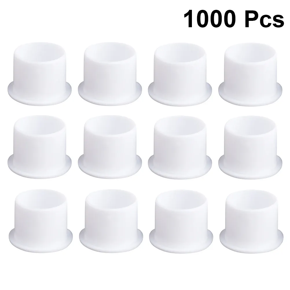 1000Pcs Professional Tattoo Ink Cup Set with Stable Base Heavy-Duty Plastic Pigment Container for Artists Portable Stackable