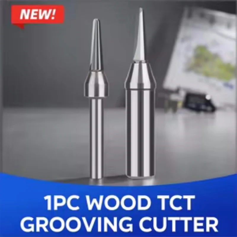1PC TCT Grooving Milling Cutter for Woodworking 6.35mm Shank Circular Groove Bending Milling Bit 12.7mm Diameter Woodworking Too