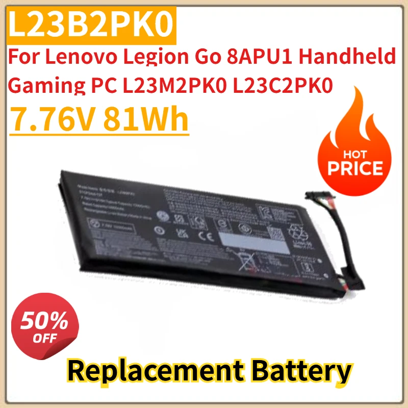 

Высокое качество, новый L23B2PK0 7,76 В 77,6 Втч/81 Втч для портативного игрового ПК Lenovo Legion Go 8APU1 L23M2PK0 L23C2PK0