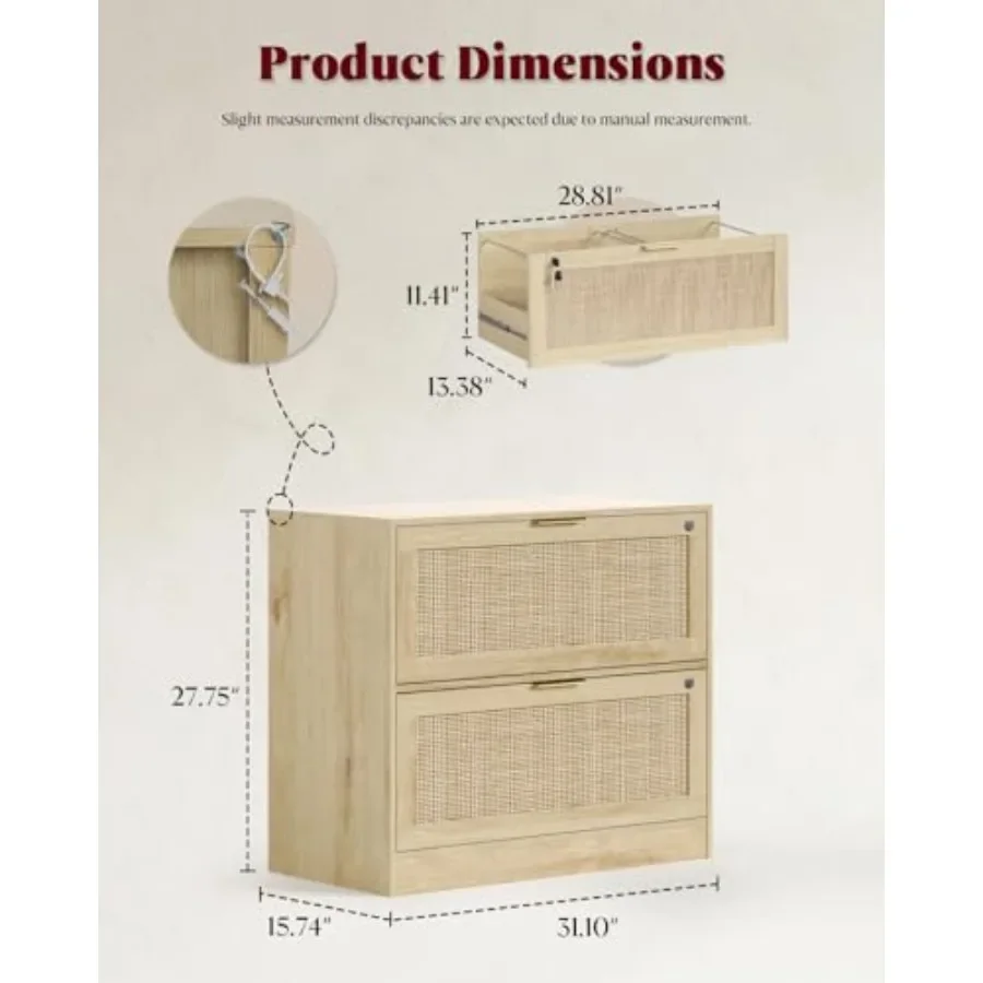 2 Drawer File Cabinet with Lock, Printer Stand Lateral