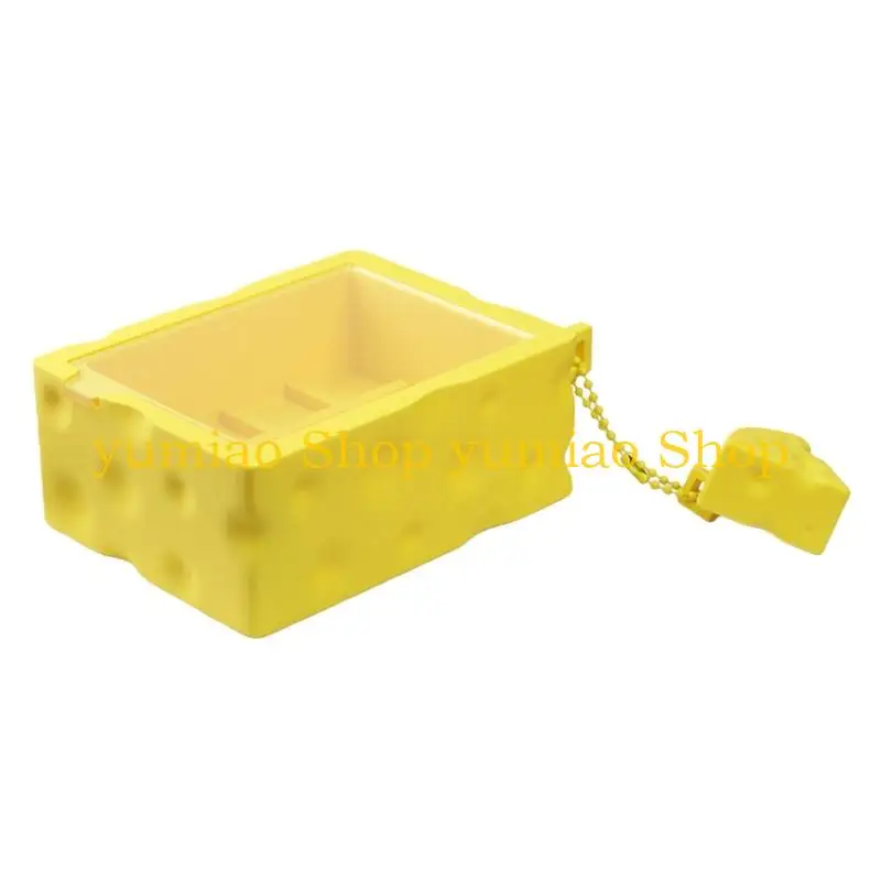 587B Novel Cheese Theme Keycap Case Partitioned Storage For Keyboards Customization