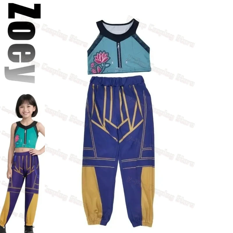 

2025 New Movie K-Pop Mira Rumi Zoey Demon Hunters Cosplay Costume for Girl Halloween Stage 3D Printed Pattern Role Play Clothes