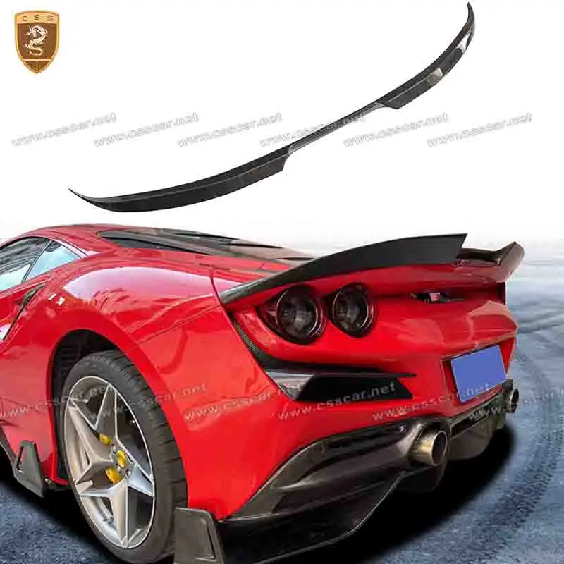 Real Carbon Fiber F8 MSY Style Car Rear Spoiler Wing Trunk For Ferrari Tailgate Window Upper Trunk Boot Wing Rear Trunk Lip