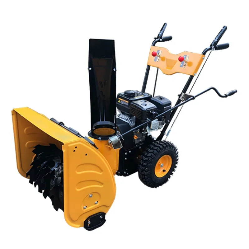 Small all gear hand push ride-on road area snow shoveling and clearing machine