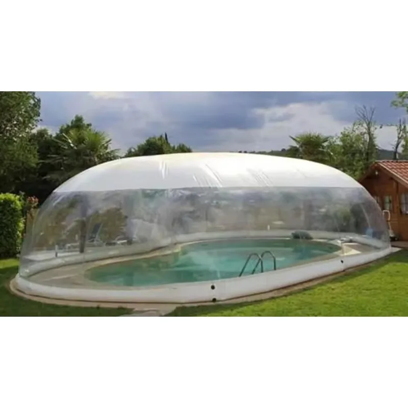 Customized Commercial Grade Pvc Inflatable Transparent Pool Dome , Swimming Pools Clear Cover Tent ,Outdoor Blow up Pool Tent