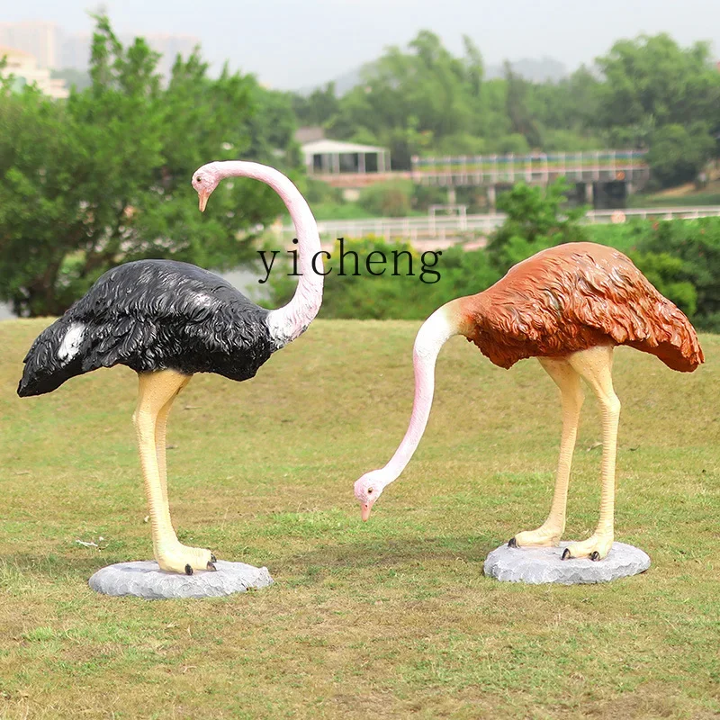 L7-15 simulation ostrich ornament outdoor fiberglass animal sculpture garden landscape garden garden decoration