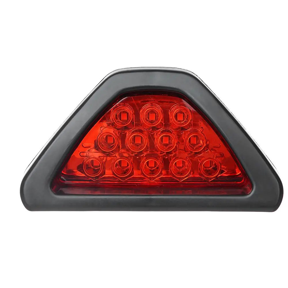 Universal Triangle F1 Style 12LED Rear Fog Light Stop Light Third Brake Lamp Brake Signal Lamp