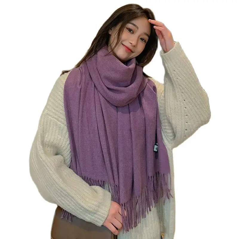 Ladies Scarf Women Designer Luxury Spring Winter Warm Solid Color Black White Dark Gray Light Yellow Blue Purple Comfort