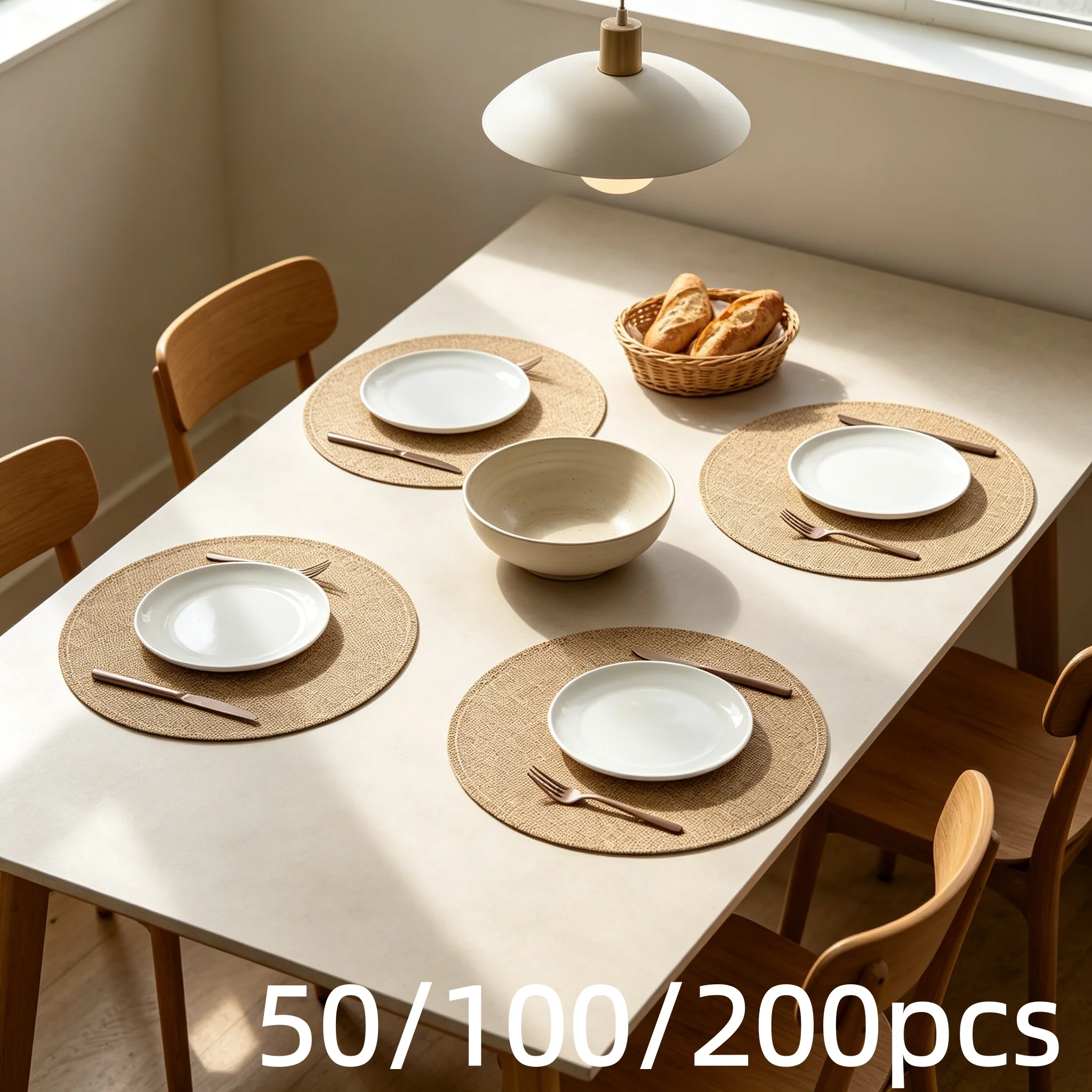 les-sets-de-table-ronds-en-jute-50-100-200-pieces-sont-reutilisables-et-resistants-a-l'usure-adaptes-a-la-mise-en-scene-de-la-cuisine-et-aux-scenes-de-photographie-culinaire