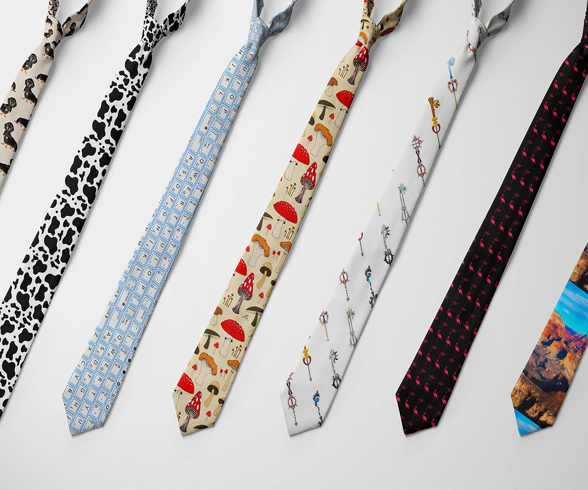 Zabawny grzyb krawat dla psa moda męska 8cm krawat ślubny klawiatura w stylu biznesowym impreza casualowy krawat akcesoria Gravata prezenty