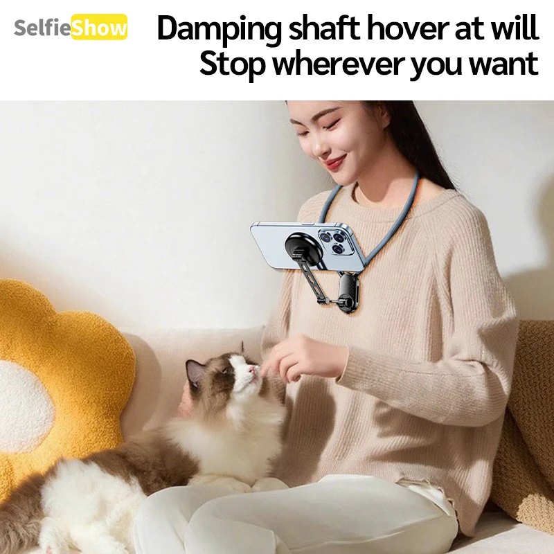 SCS-NH003 Supporto per cellulare magnetico con montaggio al collo Supporto per telefono sospeso Staffa sospesa per iPhone HUAWEI XIAOMI Accessori per telefono