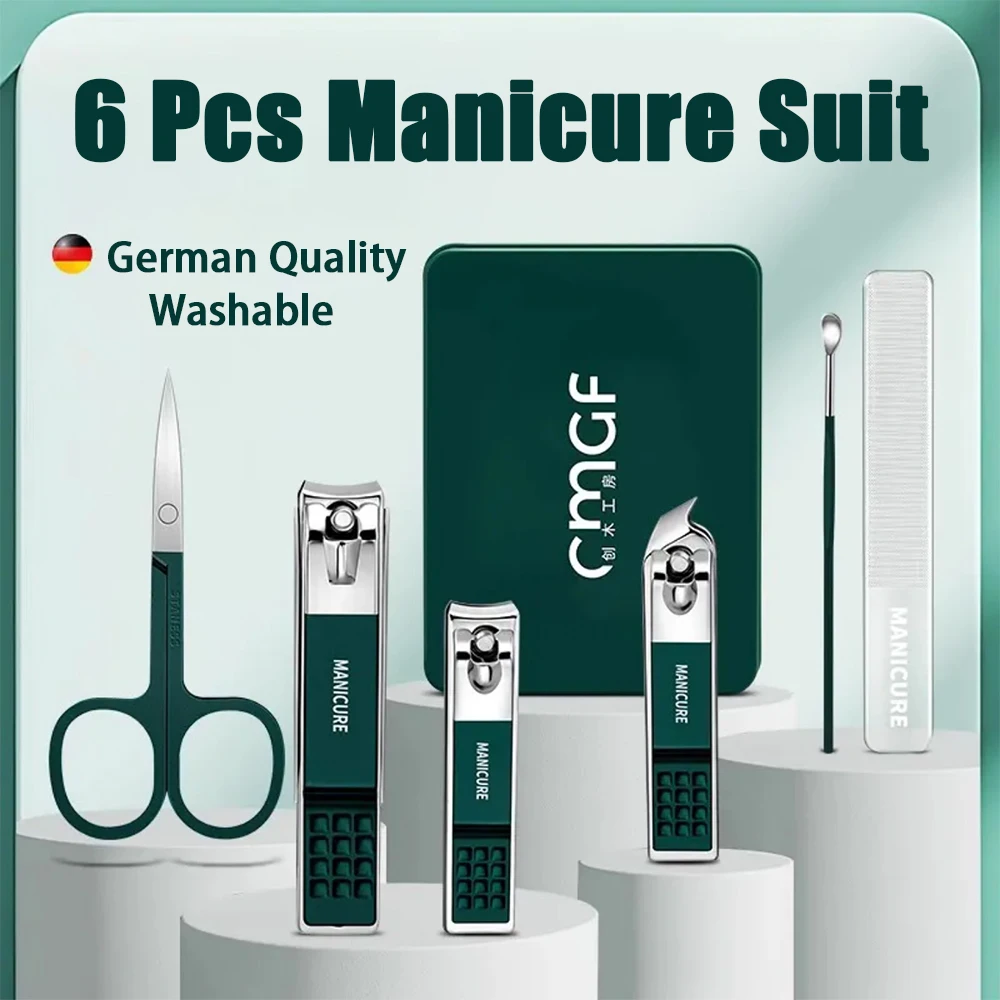 

Steel 6Pcs/Set Manicure Set Professional Nail Clippers Cutter Scissors for Pedicure Nail Care