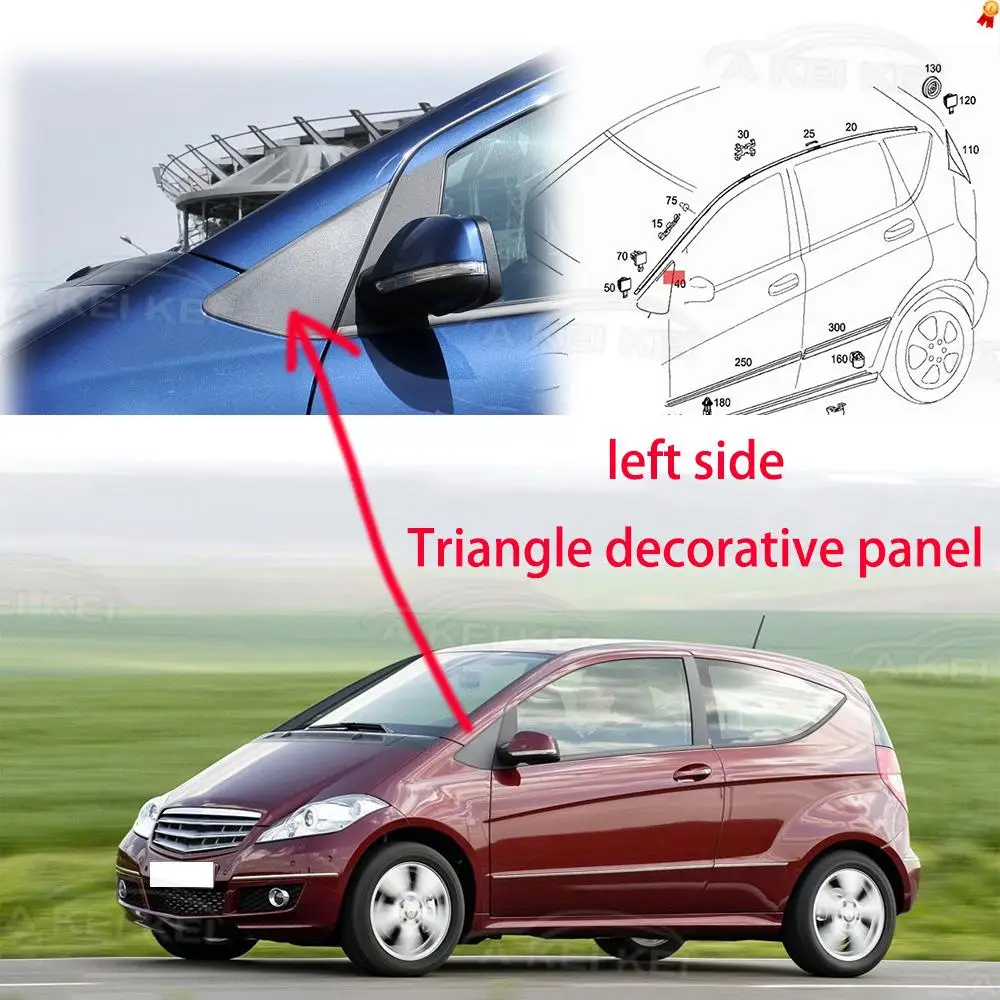 Neu 1696900287 für Mercedes-Benz A-Klasse W169 2004-2012 Autotür-Spiegelverkleidung Rückspiegel-Dreiecksabdeckung Zierleiste A1696900187 – Detail 6