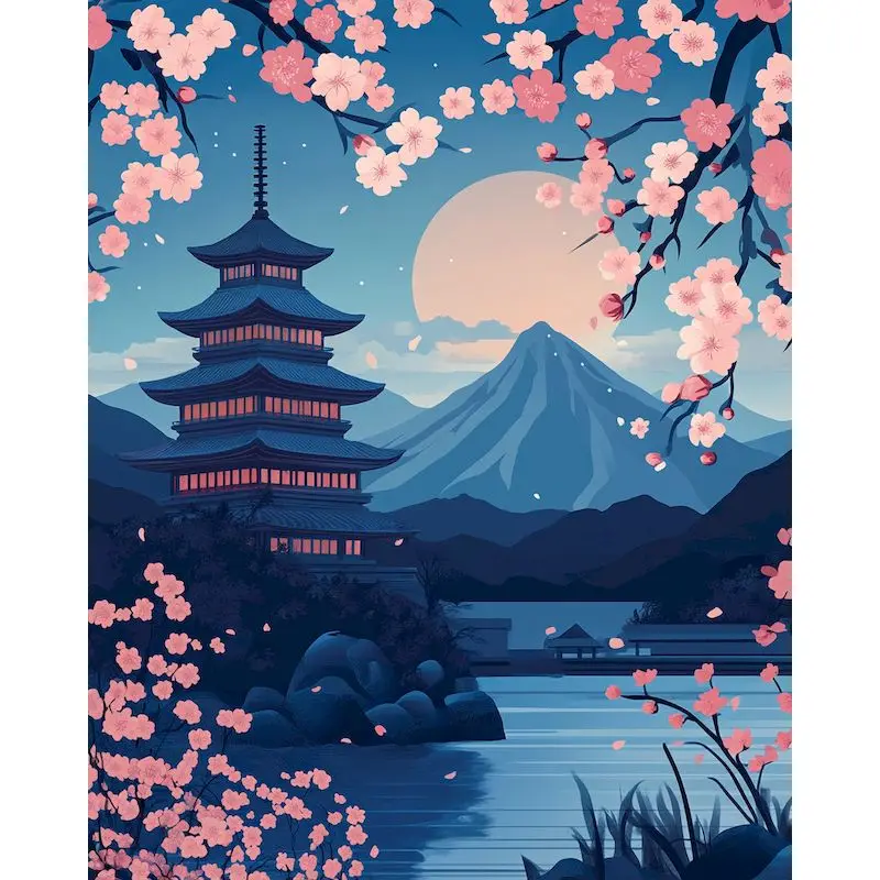 

RUOPOTY Forest Villa Acrylic Drawing By Numbers DIY Gifts Painting By Numbers Modern Home Decoration