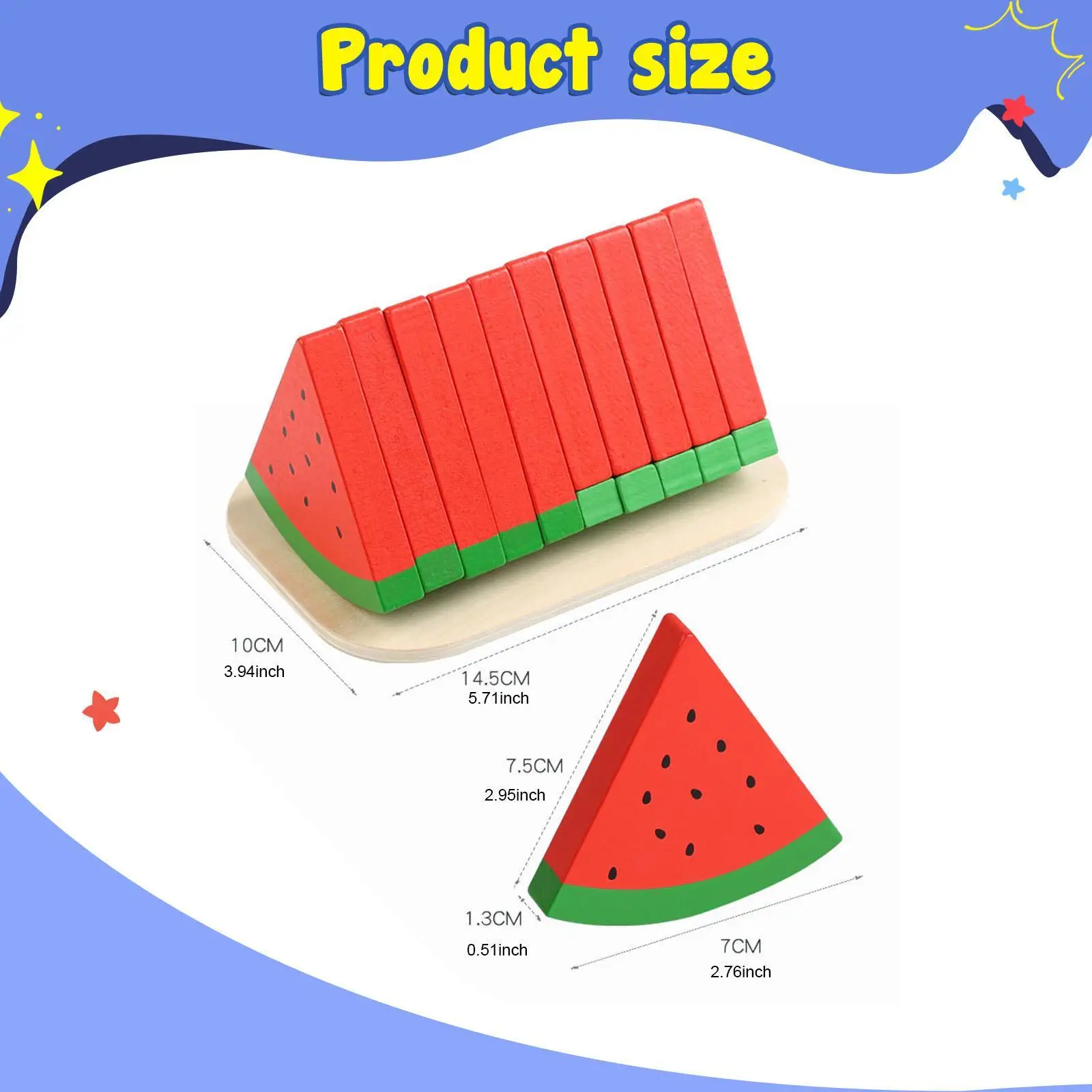 شرائح البطيخ الخشبية ديكور حفلات المطبخ المنزلي الحلي التعليمية كتل التنموية التظاهر اللعب ألعاب طعام الفاكهة