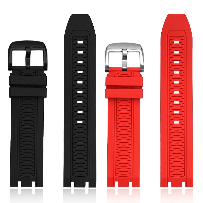 Silicone Rubber For Tissot Racing T115417A Series Special Double Notch Watch Strap T115.427 Men's Watch Chain Watchband 22mm