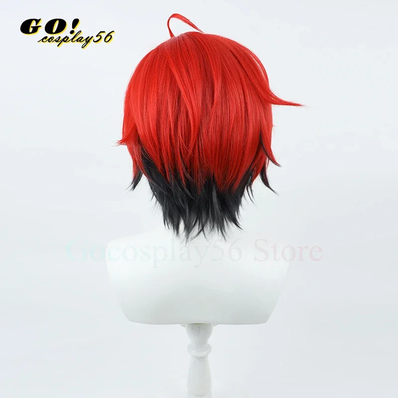 Flayon cosplay wig English Tempus YouTubers Ber black red short hair virtual idol role play vtuber headwear