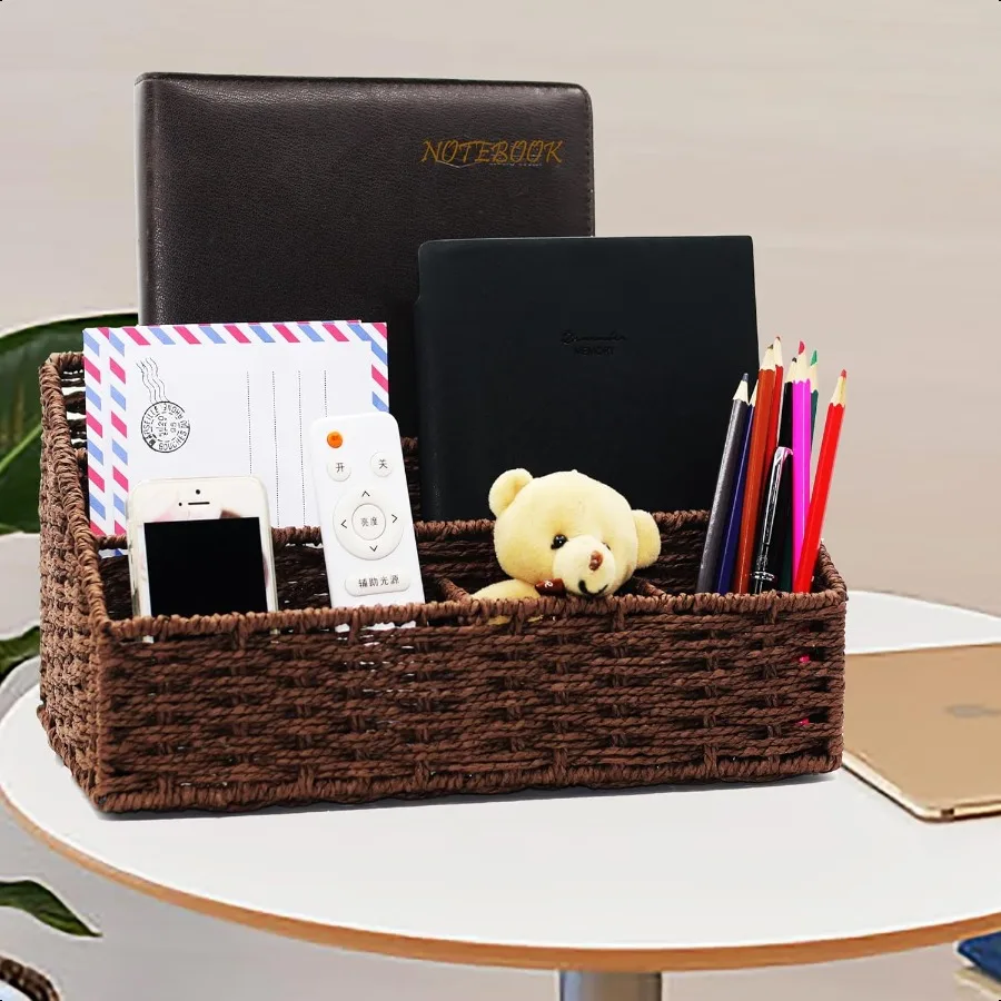 منظم البريد، منظم البريد على سطح الطاولة، فارز البريد، حامل ملفات المجلات، منظم المكتب والملحقات، بني داكن