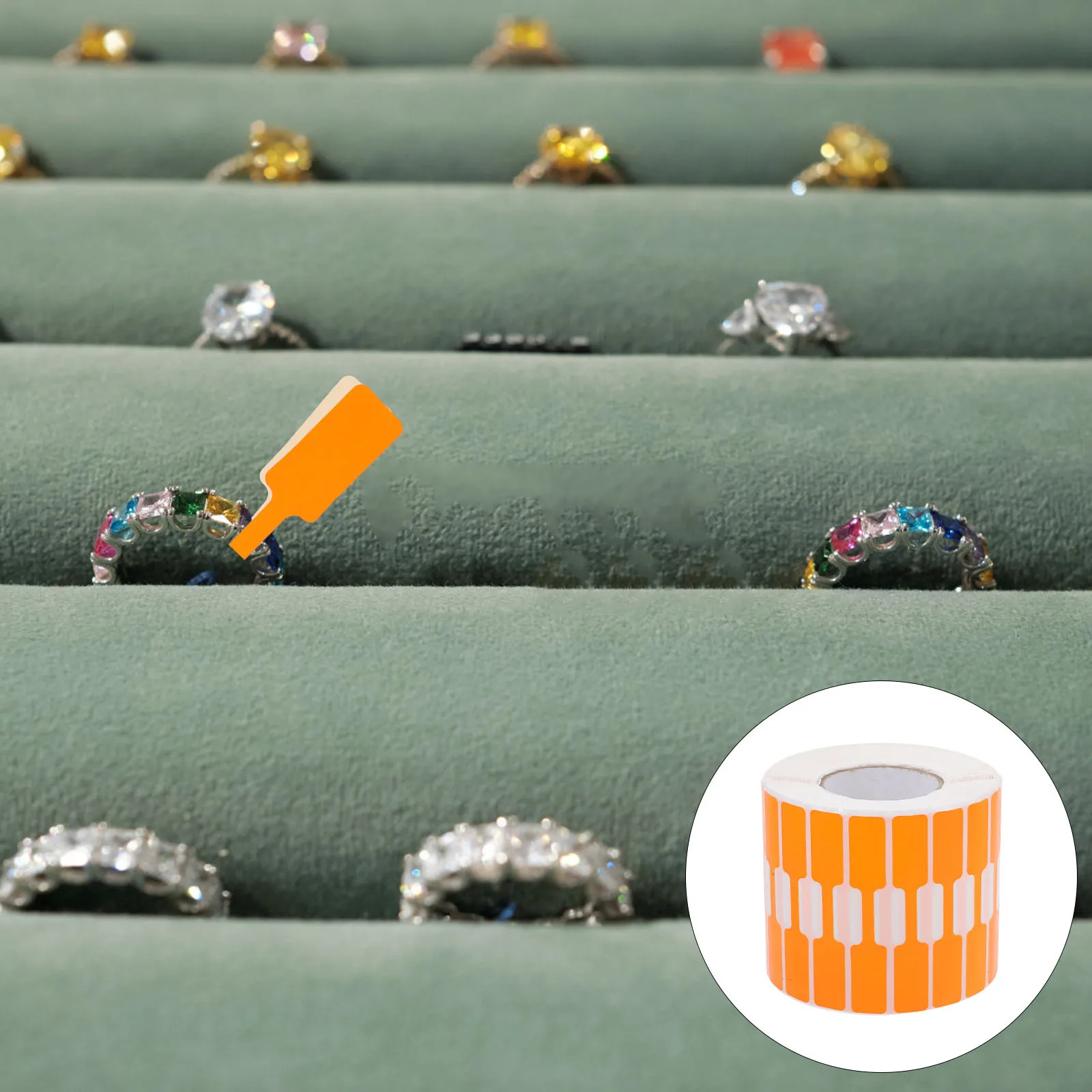 

2000Pcs Jewelry Label Stickers Orange Single Row Adhesive Price Tags for Retail Stores Price Label Sticker Paper