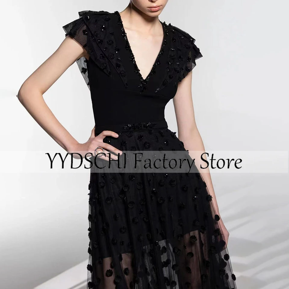 

Customized Vintage Evening Dress Black Appliques A-Line Lace Strapless Prom Dresses Sexy 2024 Formal for Women vestidos de noche