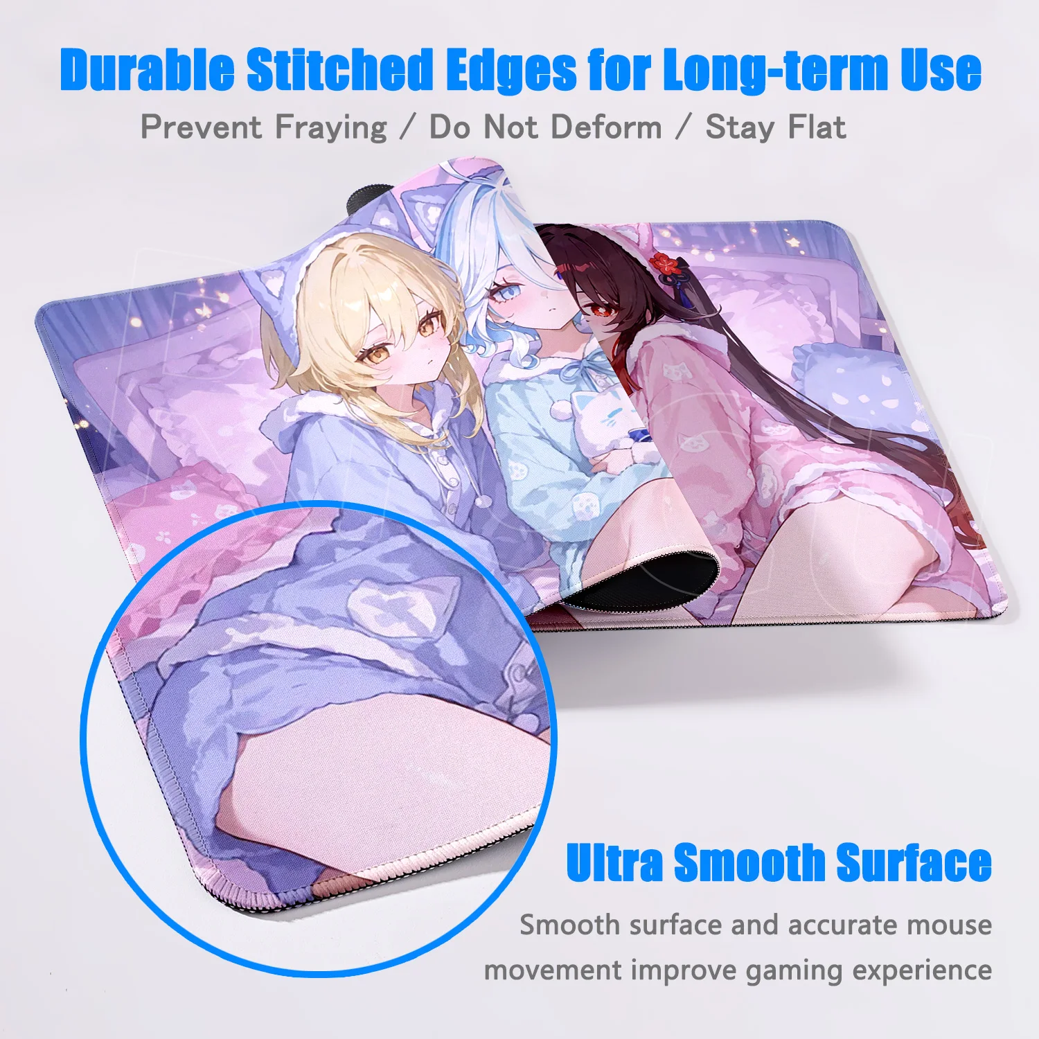 Alas Mouse HD Printing Baru Gambar Anime Furina Hu Tao XXL Genshin Impact Kawaii Mousepad Game Mice Mat Keyboard Alas Meja Besar
