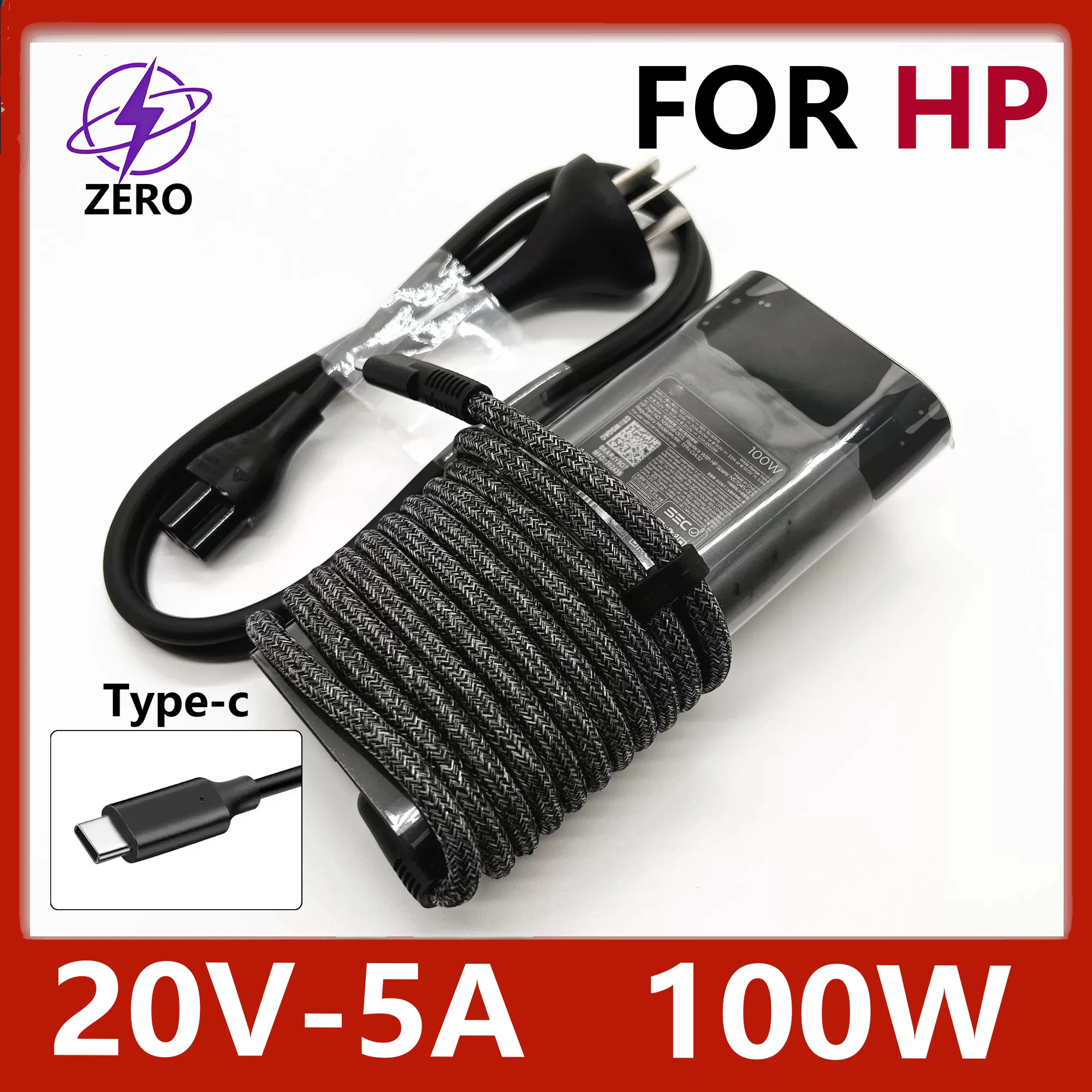 Original 100W 20V5A Usb-C Type-C Laptop Adapter Charger for Hp Pavilion Plus 14 Probook Omen Transcend 14 Tpn-Da32 Laptop Power