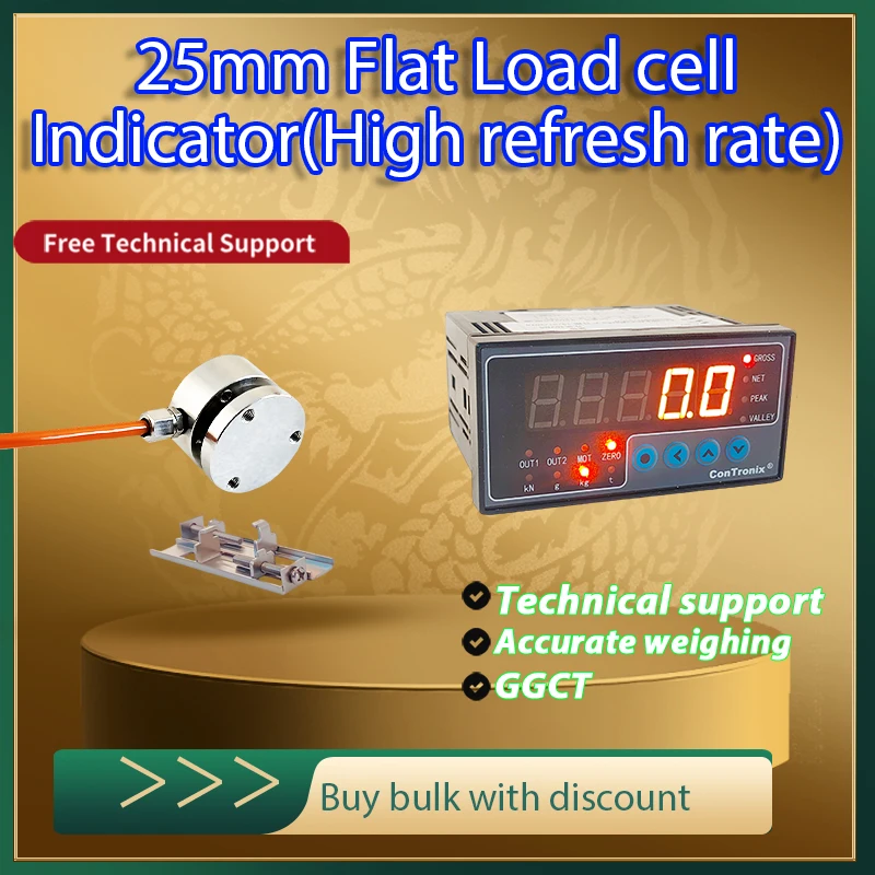 Digital Force Gauge ConTronix High Precision Weight Indicator with Button Load Cell 20kg-2t Pressure Sensor Force Measuring Kit