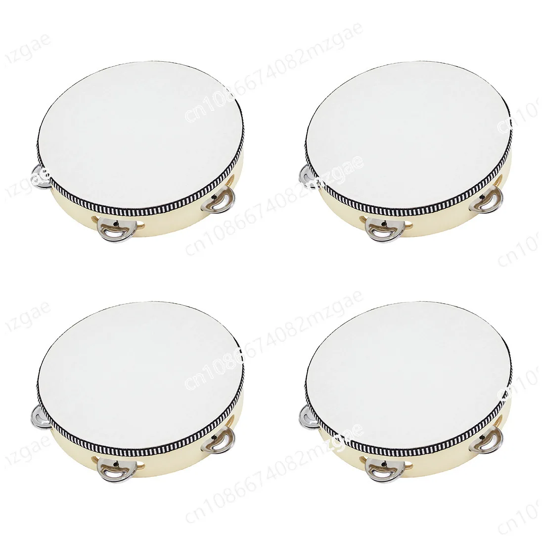 

8 Pcs 4 Inch Musical Tambourine Tamborine Drum Round Percussion Gift For KTV Party
