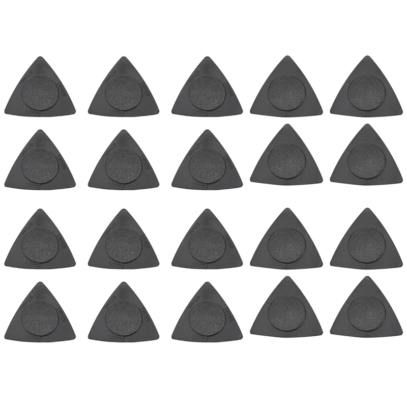 20Pcs Flanger Triangle-Guitar Picks 1.0 0.75 0.5 Mm Thickness In PC + ABS Material Antislip Style Picks Black