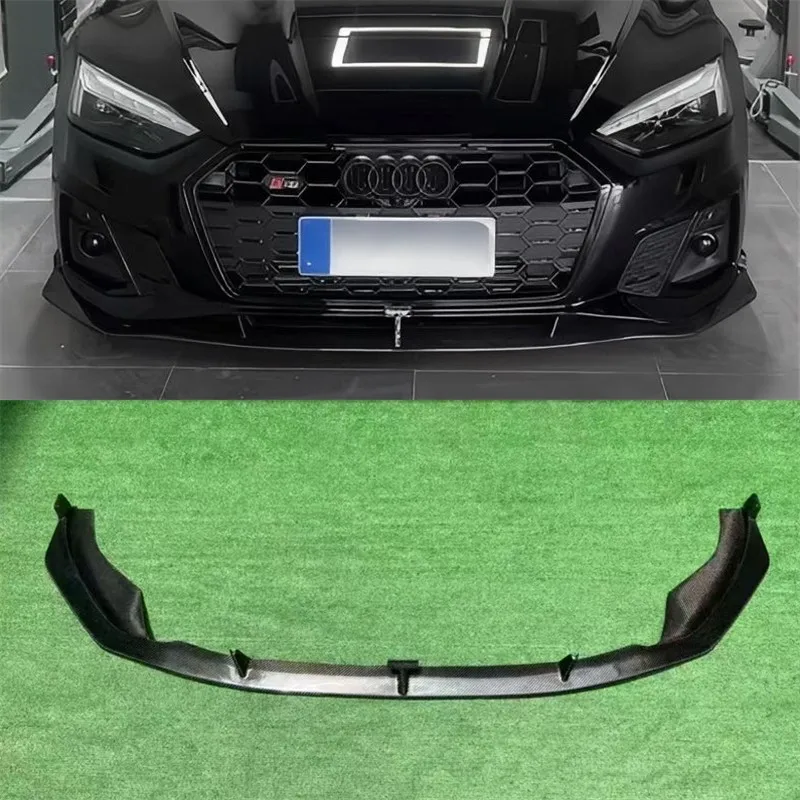 

For Audi A5 S5 2020-2024 Real Carbon Fiber Front Lip Front Bumper Lower Lip Under Spoiler Splitter Accessories Body Kit