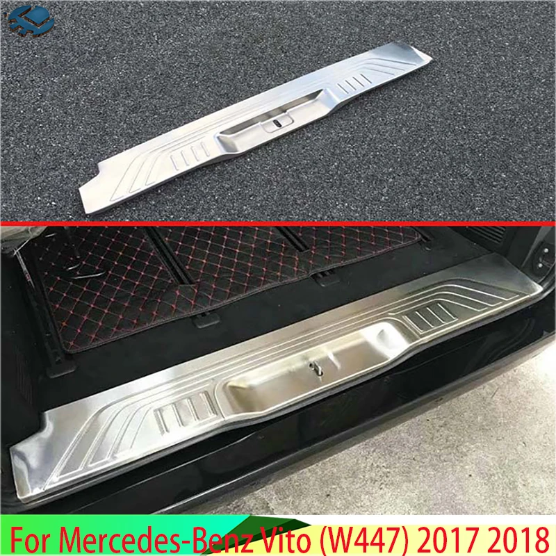 For Mercedes-Benz Vito (W447) 2017 2018 Car Accessories Stainless Steel Rear Trunk Scuff Plate Door Sill Cover Molding Garnish