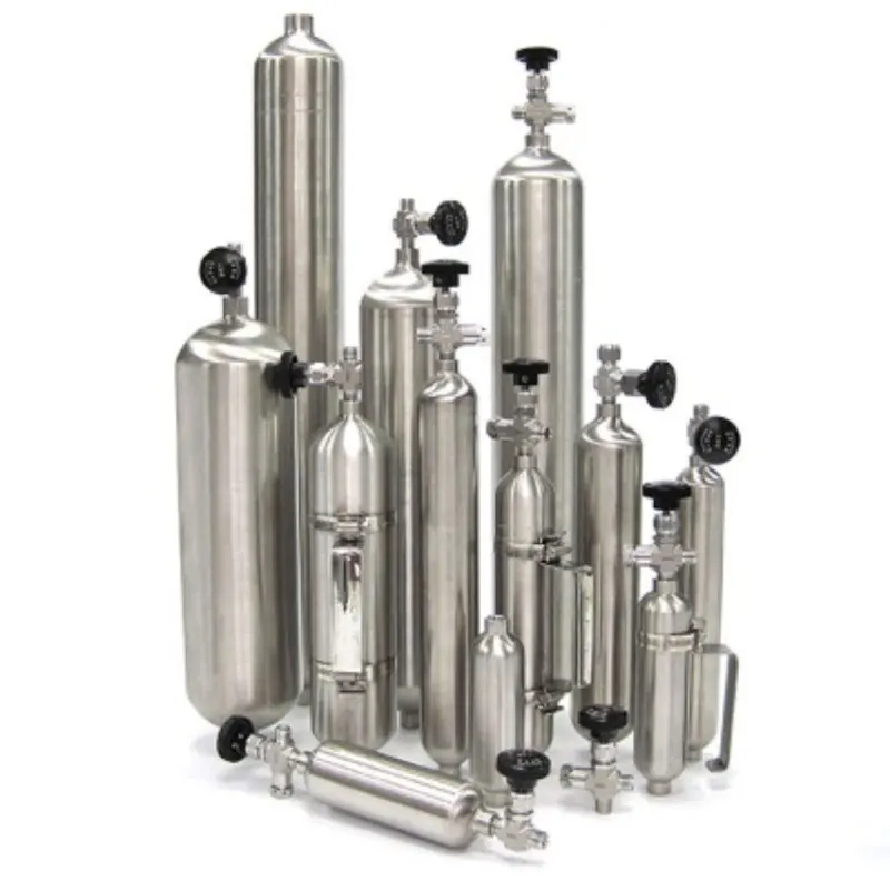 LPG Sampling Cylinder ASTM D1265 Stainless Steel Seamless Sampler for Oil Portable Air Sampler  Petroleum Sampler