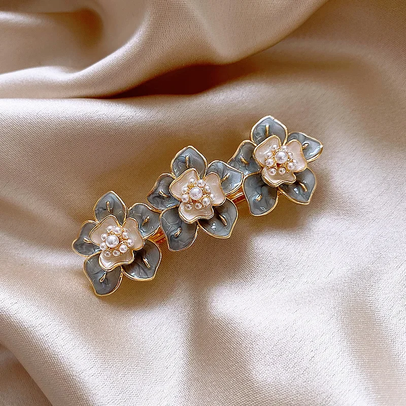 1/2 Pcs Blue Dripping Flower Hair Clips for Women Phoenix Lo