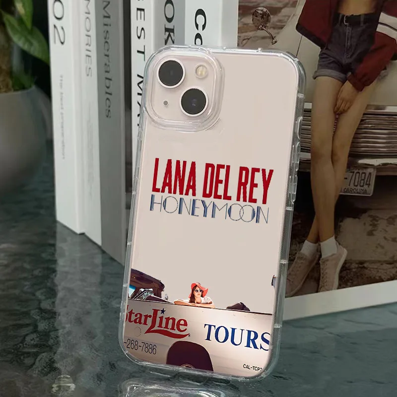 Singer Lana Del Rey Poster Clear Phone Case for iPhone 15 14 13 12 11 Pro Max Case Cover for Christmas Thanksgiving Gift