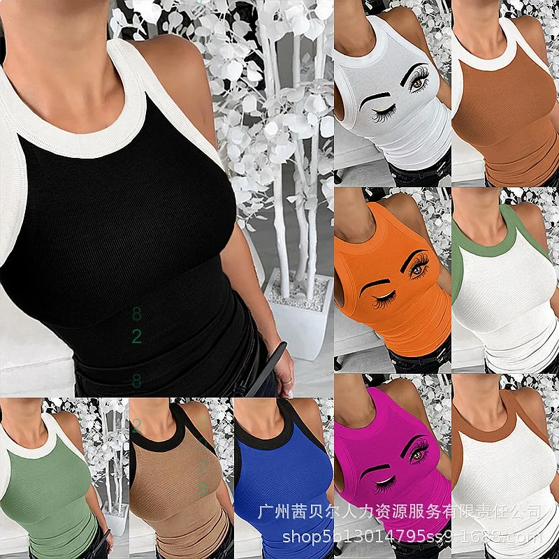 

Nude Sleeveless Ribbed Top Tops Spring Summer Blouse Tee Shirt