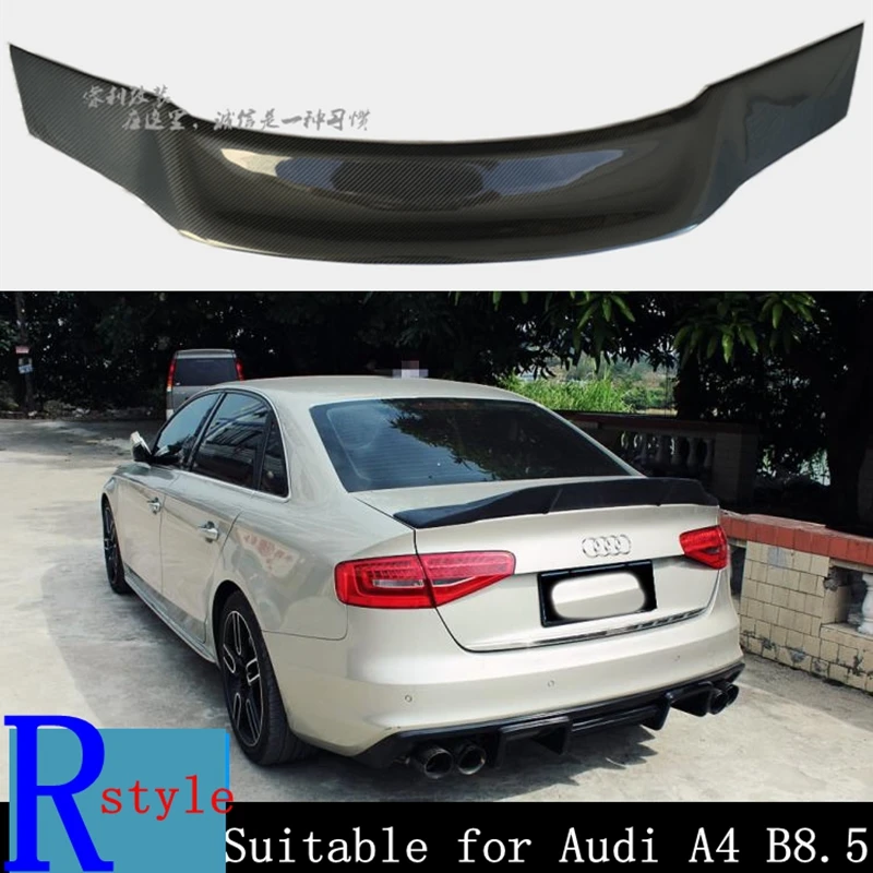Carbon Fiber  Spoiler Wing Trunk Spoiler Wing R Style for Audi 2013-2016 A4 B8.5 Quattro