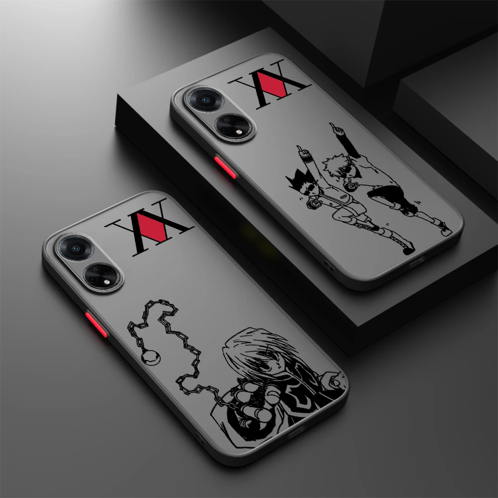 H-HUNTER×HUNTER Anime Cute Frosted Translucent For OPPO X5 X3 A54S A5 A94 A16 A53S A57 A74 A72 A96 A98 A78 5G TPU Phone Case