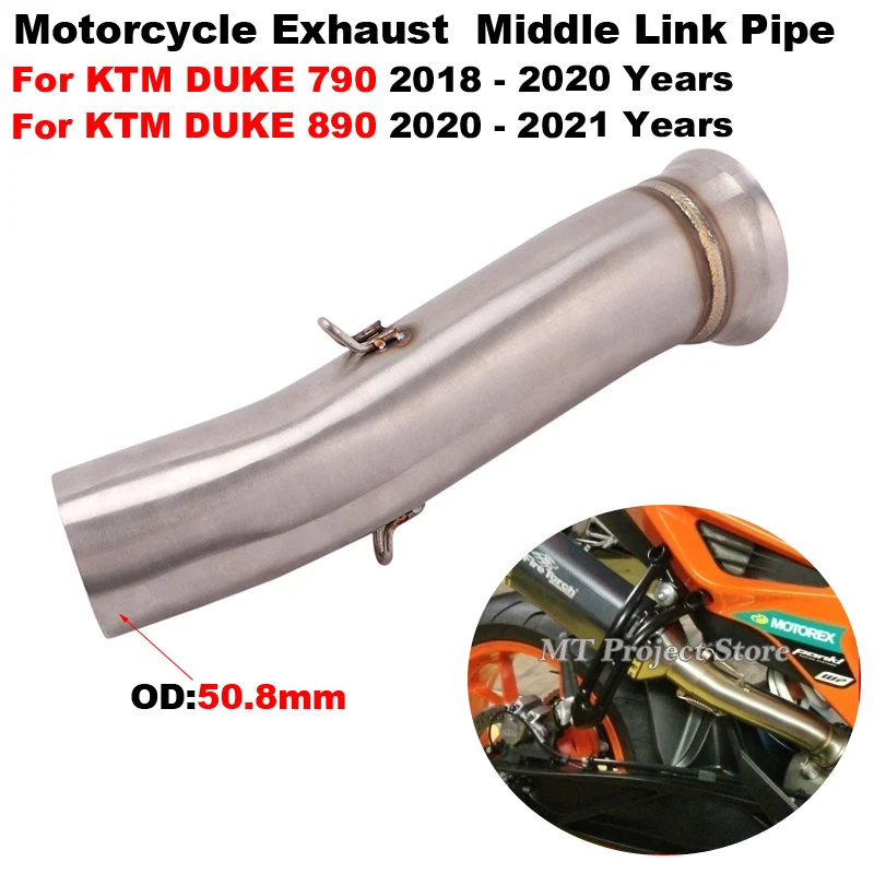 Motorcycle Exhaust System Espace Moto Tube Middle Mid Link Pipe Slip On For KTM Duke 790 2018 2019 2020 For Duke 890 2020 2021