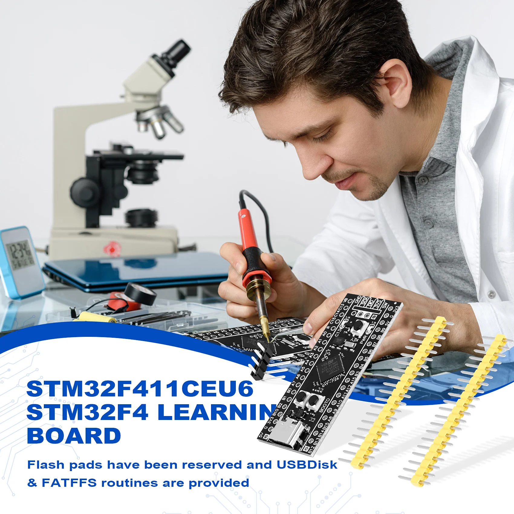 لوحة تطوير ABJG-STM32F411، لوحة تعليمية STM32F411CEU6 STM32F4، دعم لـ