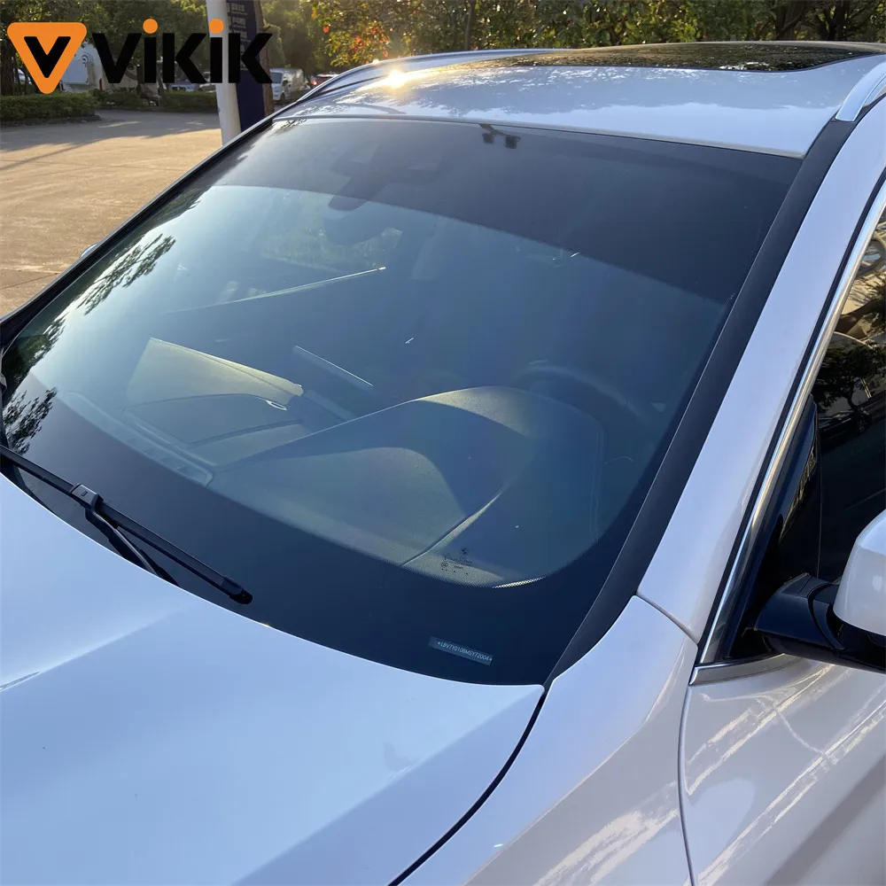 Black Glossy Matte Mesh Car Sun Visor Strip Waterproof Front Windshield Sunshade Banner Stripe Decals