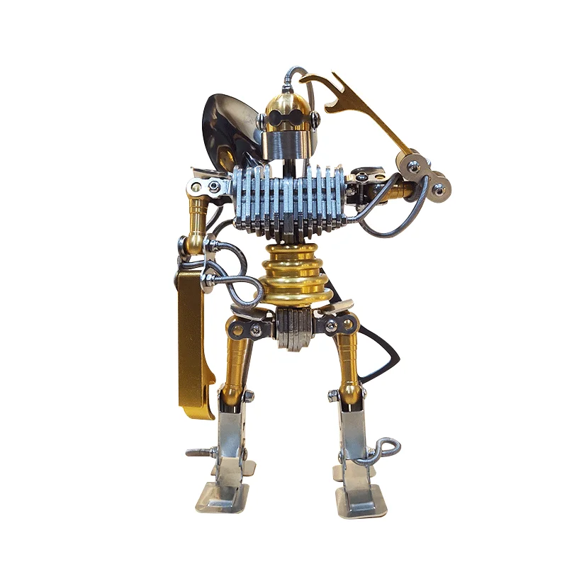 

Metal Robot Model Handmade Stainless Steel Crafts Movable Assembly Ornaments Holiday Gift